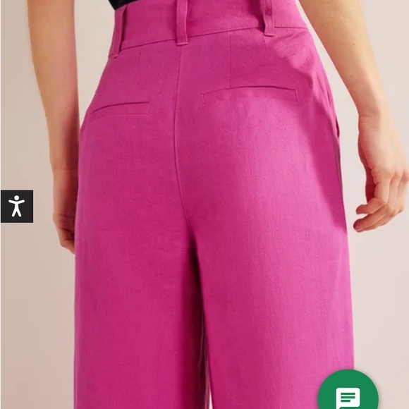 Boden Highbury Linen Pants in Rose Violet 8P 8 Petite Hot Pink Barbie - Picture 2 of 9